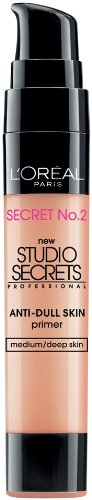 L'Oreal Paris Studio Secrets Professional Color Correcting Anti-Dull Skin Primer, Medium/Deep Skin