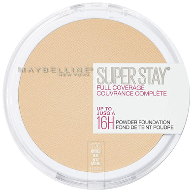 Maybelline Super Stay Full Coverage Powder Foundation Makeup, Up to 16 Hour Wear, Soft, Creamy Matte Foundation Natural Beige